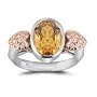 0.11 Cts Diamond & 2.20 Cts Citrine Ring in 14K Two Tone Gold-10.5