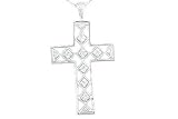14K White Gold 0.20ct Cross Diamond Pendant