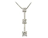 1.00CTW Classic Diamond Three Stone Pendant in 14K White Gold