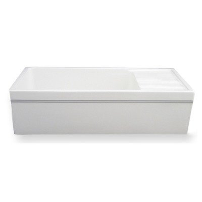 Farmhaus Fireclay Large Quatro Alcove Reversible Fireclay Kitchen Sink with Drain Board Finish: Sapphire Blue