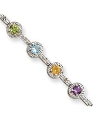 Sterling Silver Genuine Rainbow Necklace