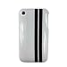 Modelabs - Coque de protection pour iPhone 3G - Blanc / 2 bandes Noir
