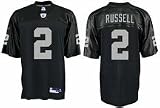 JaMarcus Russell Jersey: Reebok Black Replica #2 Oakland Raiders Jersey - Large