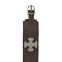 Men's Tungsten Carbide Cross and Leather Band Bracelet