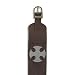 Men's Tungsten Carbide Cross and Leather Band Bracelet