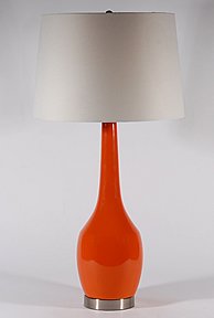 Contemporary Orange Ceramic Table Lamp