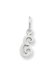 14k White Gold Casted Initial E Charm. Gold Weight- 0.43g.