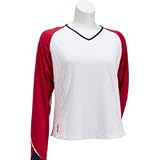 Bolle Tennis Passion Longsleeve Vneck (COLOR: White/Pink, SIZE:Medium)