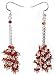 Beaded Earrings in Sterling Silver & Carnelian Gemstone Indian Style 3.5  (ers159)