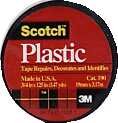 3m Company 190BLK Colored Plastic Tape Black 3/4 X 125 (Pack of 6)