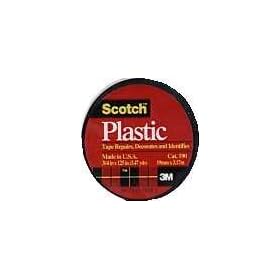 3m Company 190BLK Colored Plastic Tape Black 3/4" X 125" (Pack of 6)