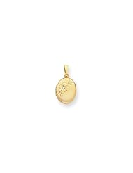 18in Gold-plated Small .01 Ct. Diamond Oval Locket Necklace