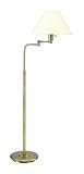 House Of Troy PH101-71 Home/Office Collection Portable Swing Arm Floor Lamp, Antique Brass with Linen Hardback