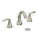 Moen T6420BN Eva Two Handle Widespread Lavatory Faucet Trim with Drain Brushed N