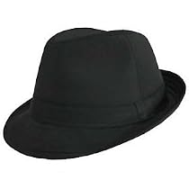 Classic 100% Cotton Black Fedora Hat