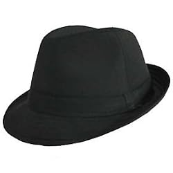 Classic Black Fedora Hat(65% polyester 35% wool)