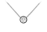 14K Black Gold : Round Diamond Solitaire Pendant - 0.25 CT TW.