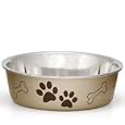 Loving Pets Metallic Bella Bowl Dog Bowl, Extra Large, 3 Quarts, Champagne