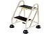 2 Step Aluminum Rolling Ladder - Beige