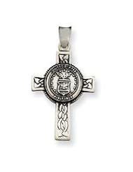Sterling Silver US Air Force Cross Pendant QC4410"