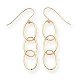 14k 3 Oval Rings Dangle Earrings SE1571