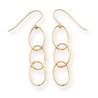 14k 3 Oval Rings Dangle Earrings SE1571