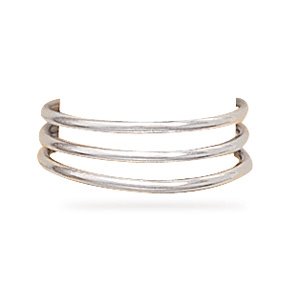 3 Row Polished Toe Ring