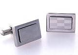 Stainless Steel Checkerboard Design Cufflinks