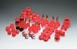 1990-1993 Acura Integra Hyper-Flex System Incl. F/R Cntl. Arm Bush. F Strut Rod Bush. F/R Shock Bush. F End Link Steer. Rack Bush. Trans. Shifter Stab. Bush. Ball Joint Boot Tie Rod Boot Red