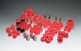 1990-1993 Acura Integra Hyper-Flex System Incl. F/R Cntl. Arm Bush. F Strut Rod Bush. F/R Shock Bush. F End Link Steer. Rack Bush. Trans. Shifter Stab. Bush. Ball Joint Boot Tie Rod Boot Red