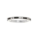 Sterling Silver Black + White CZ Stackable Band Ring