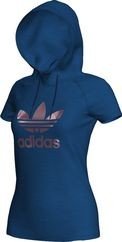 Adidas Damen T-shirt Logo, lone blau, 34, O58713-34