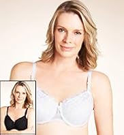 2 Pack - Floral Embroidered Non-Padded Post Surgery Bras