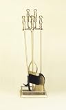 Antique Brass Plated 4 P Fireplace Tool Set