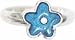 Ring 925 Silber Emaille Blume blau