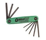 Torx, No. of Blades - 8, Size - T6 - T25, Gorilla Grip Fold Up Tool Set, Bondhus Ball Driver (1 Set)
