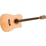 Washburn WD 20SCE Flamed Top Cutaway Dreadnought Acoustic-Electric Guitar Natural (Natural)