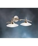 Kichler Lighting 6162NI Structures 2-Light Halogen Wall Mount Bath Strip, Brushed Nickel with Satin-Etched Glass