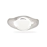 Small Round Engravable Silver Ring 2.5mm Band With 8mm Round Engravable Plate. Sizes 6-10 - RingSize 9