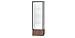 Monarch Series Lighted Floor Display Case Frame Color: Satin, Base Color: Beige Stone, Case Backing: White Laminate