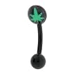 16 Gauge BIOPLAST Ganga Logo Eyebrow Ring