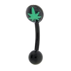 16 Gauge BIOPLAST Ganga Logo Eyebrow Ring