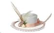 Dollhouse Miniature Artisan White Satin Hat with a Feather