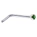 Solid 14KT White Gold 1.5mm Genuine Emerald L-Shaped Nose Ring - 20 Gauge