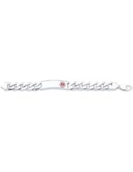 Sterling Silver Medical ID Curb Link Bracelet 8 Inches