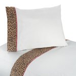 3 pc Twin Sheet Set for Pink and Brown Cheetah Girl Bedding Collection
