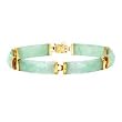 14k Gold & Faceted Jade Bracelet- 7"