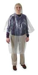 Condor 2ELD5 Disposable Poncho, Clear, Pk 24
