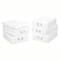 Set of 5 Metro Document Boxes - Acid Free Plastic (White) (3.25"H x 9.00"W x 12.00"D)