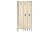 Single Tier Republic Locker 12x15x60 3 Door Ready To Assemble Tan